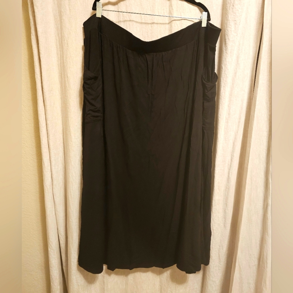 Asos Curve Black Maxi A Line Skirt w/Pockets Size 28